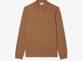 Мужское поло Lacoste L.13.12 классического кроя с длинным рукавом