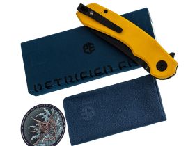 Раскладной нож Petrified Fish Waterspout, сталь 14C28N с покрытием PVD, рукоять желтый G10