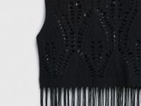 Топ кроше с бахромой, Черный