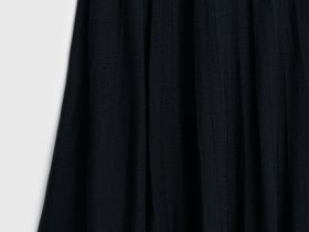 Вязаное платье с драпированной юбкой, Черный