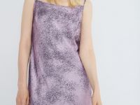 Платье с принтом из жатого сатина, Розовый