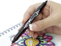 Линер Tombow MONO Twin, двусторонний 0.8 мм и 0.4 мм, масляные чернила, водостойкие, черный