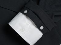 Жакет с контрастными манжетами для девочек, Черный