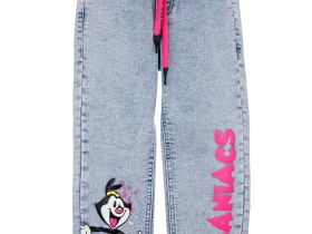 Брюки текстильные джинсовые для девочек