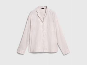 Пижамная рубашка в полоску, Бежевый