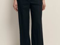 Брюки прямого кроя с добавлением льна