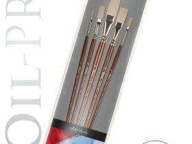 Набор кистей синтетика Pinax "Oil-PRO" плоские удлиненные 5 шт