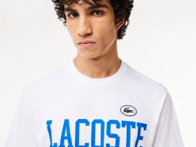 Мужская футболка Lacoste из хлопка с контрастным значком