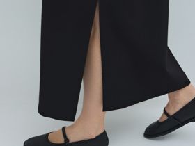 Платье с воротником-поло, Черный