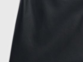 Мини-юбка из искусственной кожи для девочек, Черный