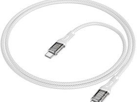 Кабель Hoco U120 Transparent Explore (Type-C) на (Type-C) 3A/60W 120см силиконовый (белый)