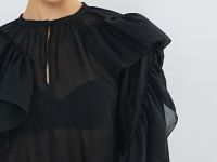 Блузка из лиоцелла с рюшами, Черный