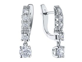 Серьги из белого золота с бриллиантами э0901сг03141500