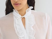 Блузка с рюшами, Белый