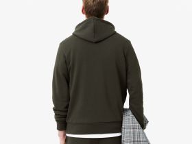 Мужское худи Lacoste классического кроя с флисом