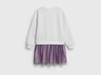 Трикотажное платье мини для девочек, Белый