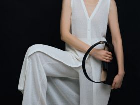 Удлинённый жилет из трикотажа, Белый