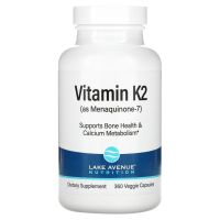 Lake Avenue Nutrition, витамин K2 (в виде менахинона-7), 50 мкг, 360 растительных капсул