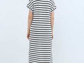 Платье кроше с воротником поло, Бежевый