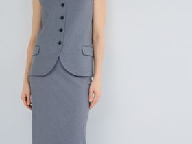 Юбка миди А-силуэта, Серый