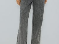 Свободные прямые джинсы средней посадки, Серый