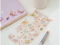 Наклейки гелевые MESHU "Rainbow butterflies", 10*22см, 57 наклеек