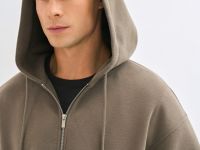 Толстовка на молнии с капюшоном, Коричневый