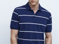 Поло в полоску, Синий