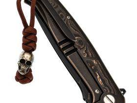 Бусина с темляком Череп, мельхиор