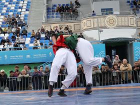 Стали известны победители соревнований по мас-рестлингу и борьбе корэш на Сабантуе