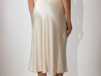 Атласная юбка миди