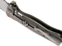 Нож складной LionSteel SR22 G (GREY) Mini, сталь Uddeholm Sleipner® Satin, рукоять титан по технологии Solid®, серый