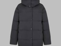 Удлиненный пуховик с натуральным пухом и термостеж