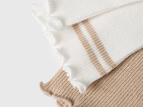 Короткие носки в рубчик для девочек, 3 пары, Белый