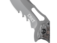 Складной нож CRKT Fossil™ Compact WITH VEFF SERRATIONS™, сталь 8Cr13MoV, рукоять нержавеющая сталь, накладки G-10