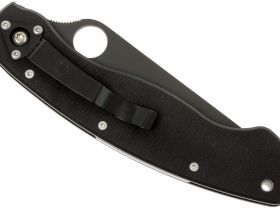 Нож складной Military™ Model - Spyderco C36GPBK, сталь Crucible CPM® S30V™ Black DLC coated Plain, рукоять стеклотекстолит G10, чёрный