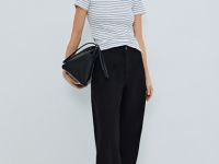 Широкие джинсы с необработанным краем, Черный