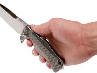 Нож складной LionSteel SR11 G (GREY), сталь Uddeholm Sleipner® Satin, рукоять титан по технологии Solid®, серый