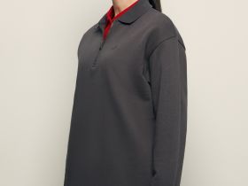 Толстовка из хлопка с отложным воротником