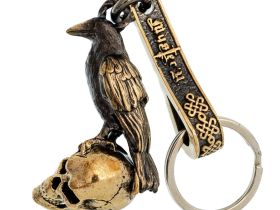 Брелок Ворон, бронза