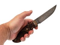 Авторский нож Лёд, сталь мозаичный дамаск, подарочная шкатулка