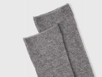 Гольфы в рубчик с шерстью, Серый