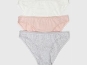 Классические трусы-брифы с кружевом, 3 шт., Белый