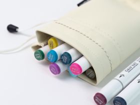 Пенал для маркеров Малевичъ 22,5 х 9 см, бежевый