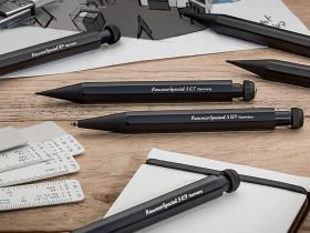 Карандаш механический Kaweco SPECIAL S AL Mini 2,0 мм, с ластиком черный корпус (алюминий), в футляр