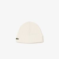 Шерстяная шапка Lacoste унисекс в рубчик