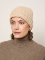 Шапка из кашемира KA101180 бежевая