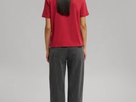 Удлиненная футболка прямого кроя из джерси