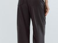 Прямые брюки из искусственной кожи, Фиолетовый