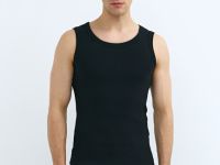 Базовая майка в рубчик, Черный